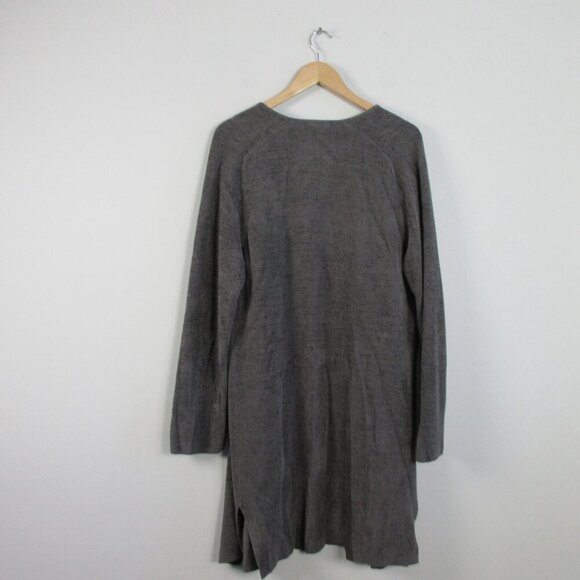 Barefoot Dreams Cozy Chic Ultra Lite Women's Cardigan M Grey Long Open Front 776 - Picture 2 of 9